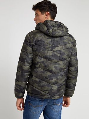 Luxusní Lehká puffa bunda, Khaki, Zelená barva, S, M, L, XL