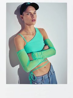 Mesh top Zelená barva Ženy