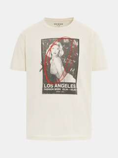 GUESS, Bílá, Krémová barva LA Fashion triko