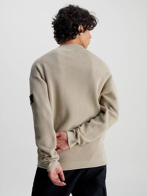 Badge svetr – Calvin Klein Jeans, Béžová, Krémová barva Muži