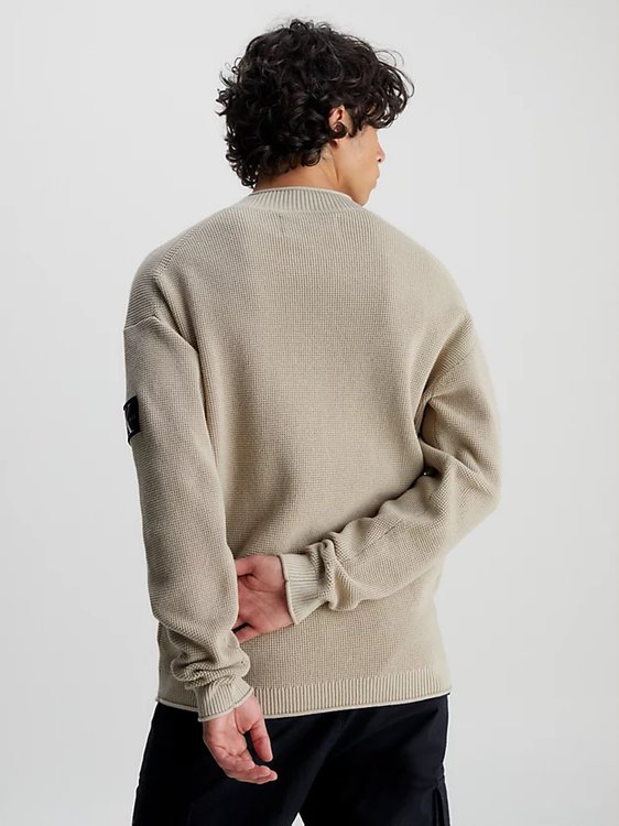 Badge svetr – Calvin Klein Jeans, Béžová, Krémová barva Muži