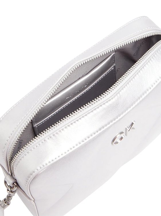 Módní Re-Lock quilt kabelka, Stříbrná barva, 2024