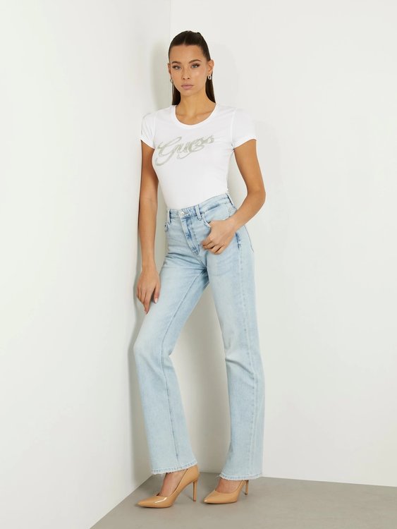 Guess Script triko – GUESS, Bílá barva Ženy