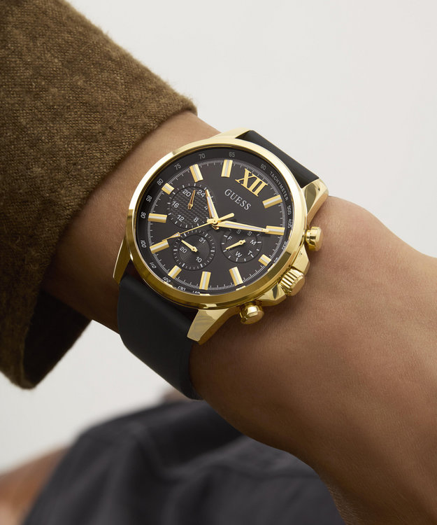 GUESS – Walker hodinky, Černá, Zlatá barva 1