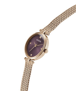 Luxusní Ruby hodinky, Růžové zlato, Vínová barva, UNI