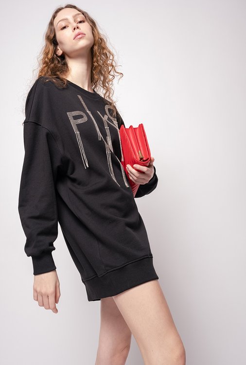 Organic logo mikinové šaty Černá barva Ženy, Ženy