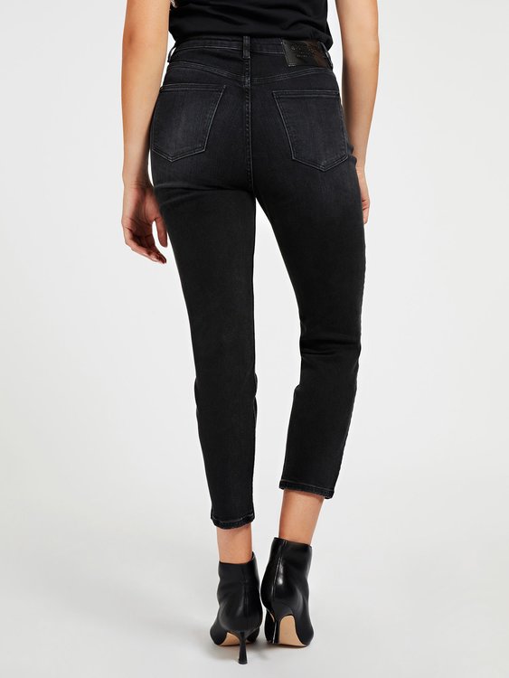 Módní Mom jeans, Černá barva, 2021, 2020