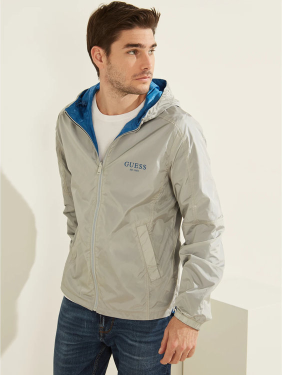 Guess – Bunda, Modrá, Šedá barva