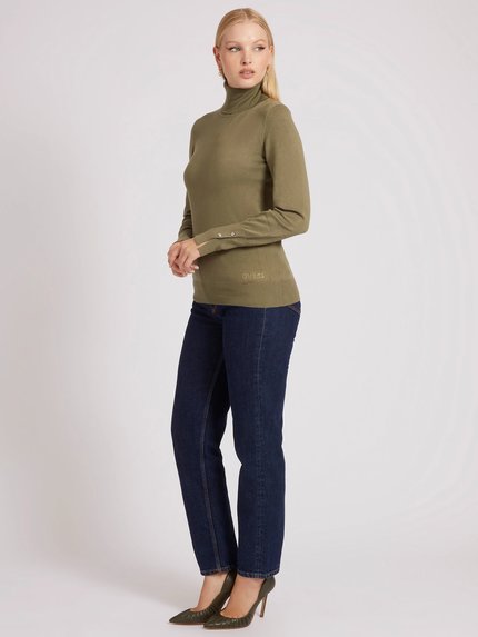 Módní Paule svetr, Khaki barva, 2022