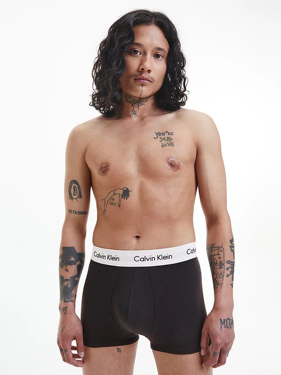 Calvin Klein Underwear, Černá, Růžová barva Cotton Stretch boxery 5ks