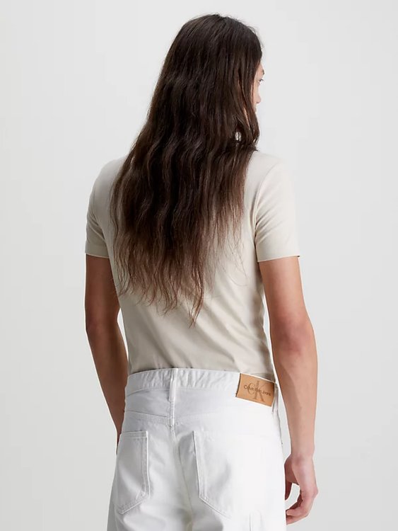 Transparent triko – Calvin Klein Jeans, Béžová barva Muži