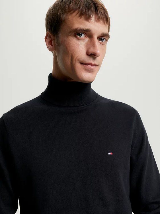 Luxusní Pima svetr, Černá barva, L, XL