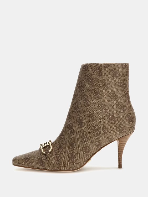 Silene kotníkové kozačky – GUESS, Hnědá barva Ženy