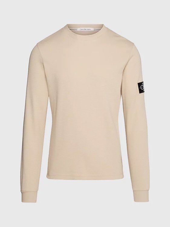 Béžová, Hnědá barva, Badge Waffle triko