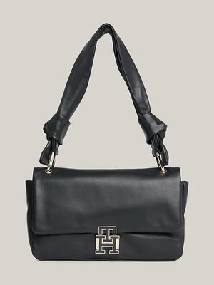 Tommy Hilfiger – Pushlock Leather kabelka, Černá barva