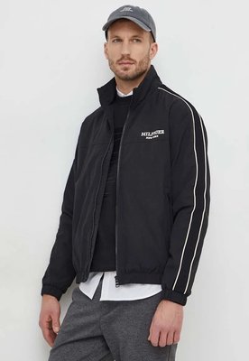 Tommy Hilfiger – Stripe Track bunda, Černá barva