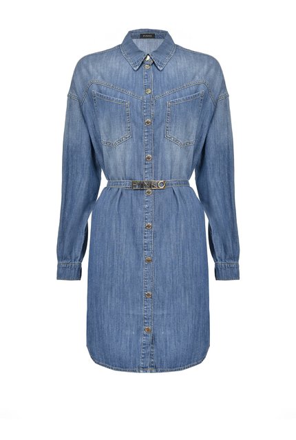 Pinko – Denimové šaty, Modrá barva
