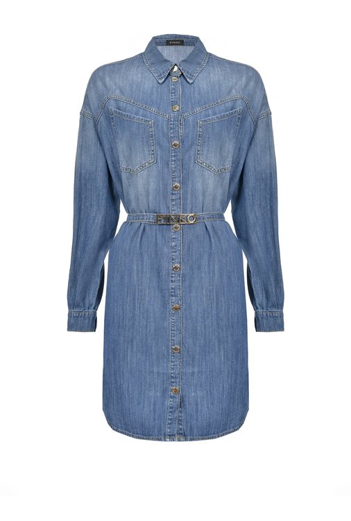 Pinko – Denimové šaty, Modrá barva