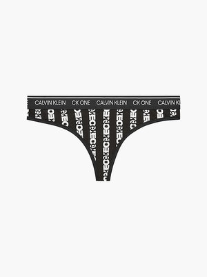 CK One tanga – Calvin Klein Underwear, Bílá, Černá barva Ženy