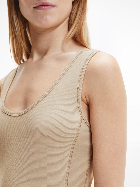 Modal šaty – Calvin Klein, Béžová barva Ženy 1