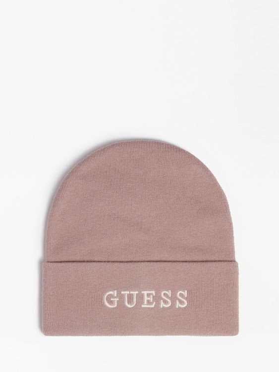Guess – Logo beanie, Růžová barva