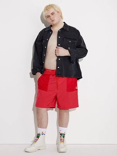 Luxusní Woven kraťasy, Červená barva, M, L