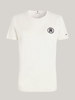 Monogram Stamp triko Béžová, Bílá barva Ženy