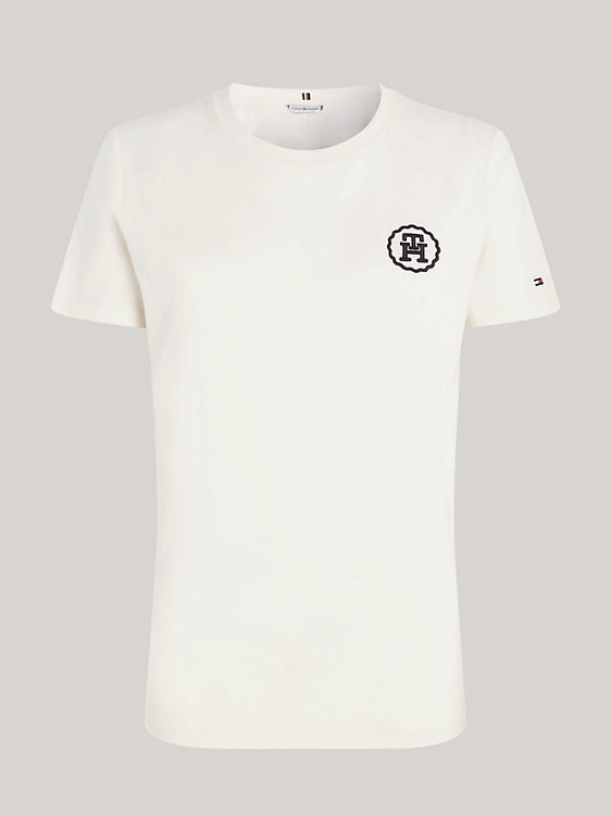 Monogram Stamp triko Béžová, Bílá barva Ženy