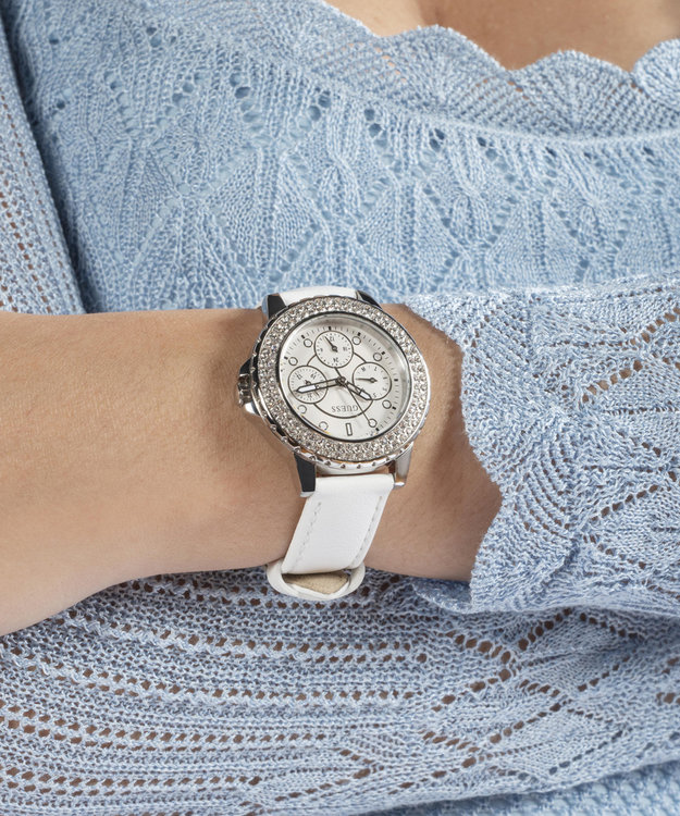 Módní Crown Jewel hodinky, Bílá, Modrá, Stříbrná barva, 2024