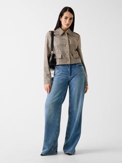 Luxusní Geraldine bunda, Béžová barva, M, XL