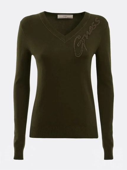 Módní Edith svetr, Khaki barva, 2021