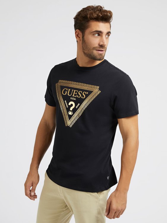 GUESS – Chain triko, Černá barva