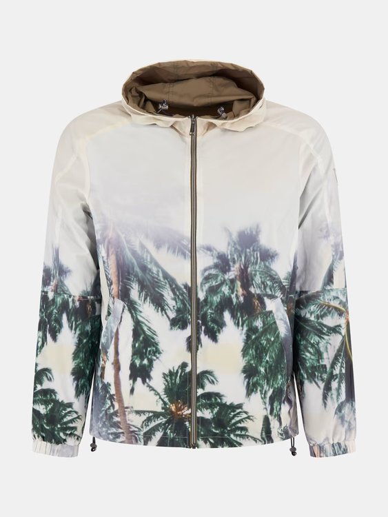 GUESS, Bílá, Khaki, Zelená barva Reversible větrovka