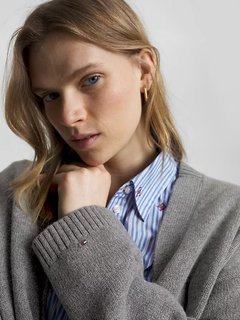 Luxusní Oversized V-Neck kardigan, Šedá barva, M-L, S-M, XS-S