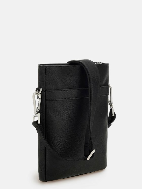 Certosa Saffiano crossbody – GUESS, Černá barva Muži