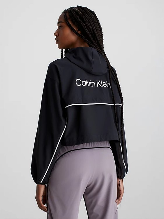 Cropped větrovka – Calvin Klein Performance, Černá barva Ženy