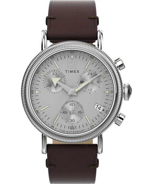 TIMEX – Waterbury hodinky, Hnědá, Stříbrná barva