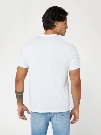 Módní Metallic Deboss Logo triko, Bílá barva, 2024