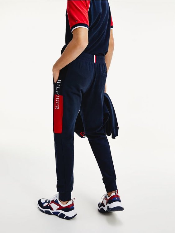 TH Tepláky Intarsia – Tommy Hilfiger, Navy barva Muži