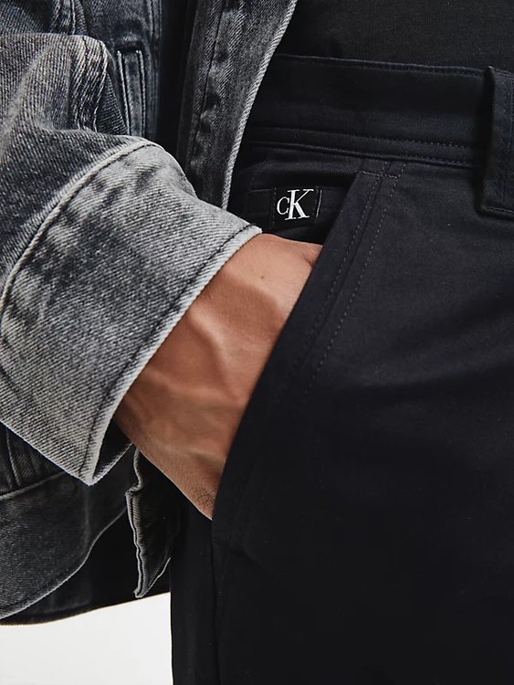 Luxusní Skinny Washed Chino kalhoty, Černá barva, 29/32, 30/32, 31/32, 32/32, 33/32, 34/32, 36/32