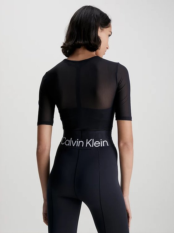 Cropped triko – Calvin Klein Performance, Černá barva Ženy
