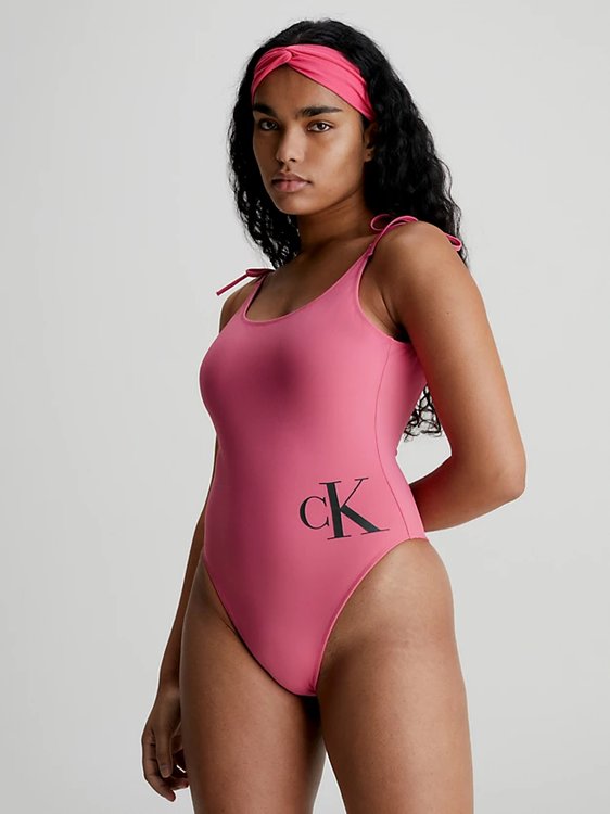 CK Monogram plavky - dárková sada – Calvin Klein Swimwear, Růžová barva Ženy