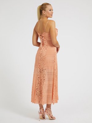 Kellie šaty – GUESS, Oranžová barva Ženy