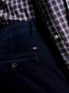 Luxusní Bleecker Chino Corduroy kalhoty, Navy barva, 32/32, 33/32, 34/32