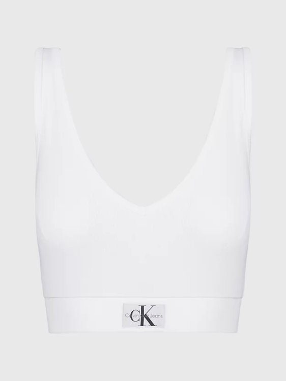 Woven Label Rib top Bílá barva Ženy