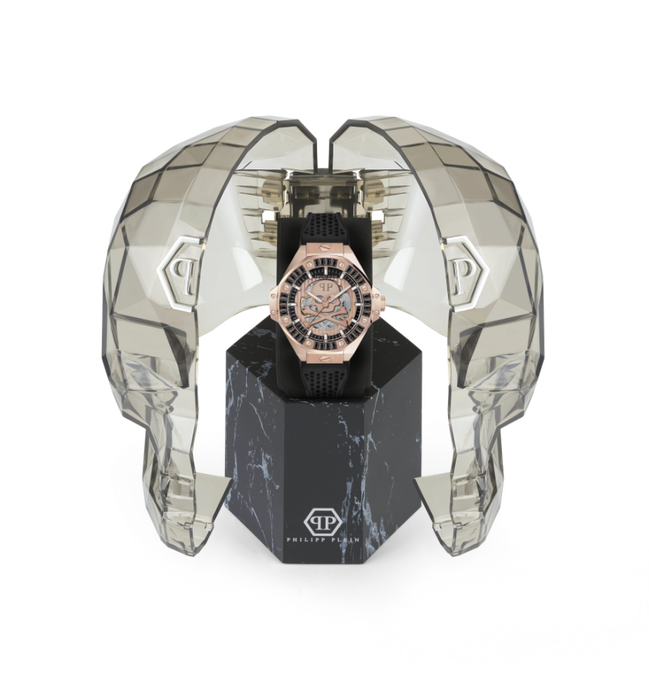 Luxusní $KELETON ROYAL hodinky, Černá, Růžové zlato barva, UNI