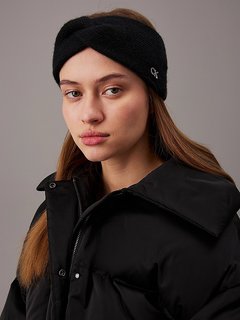 CK Metal zimní čelenka Černá barva Ženy