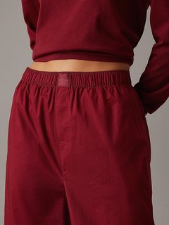 Luxusní Cotton Poplin pyžamo set, Červená barva, XS, S, M