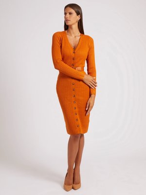 Módní Lena šaty, Oranžová barva, 2022