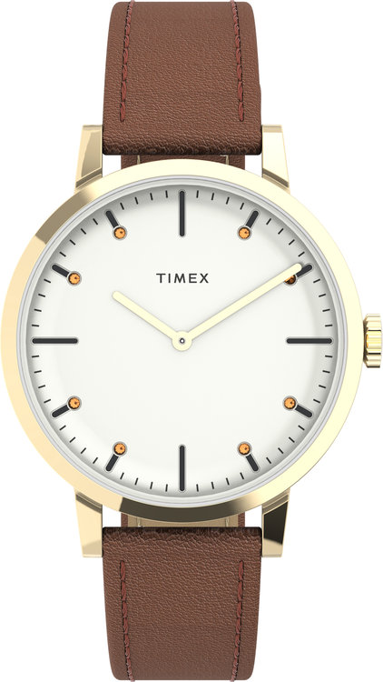 TIMEX – Midtown hodinky, Hnědá, Zlatá barva